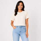 Women's Cream Floral Print Full Sleeve Top-1