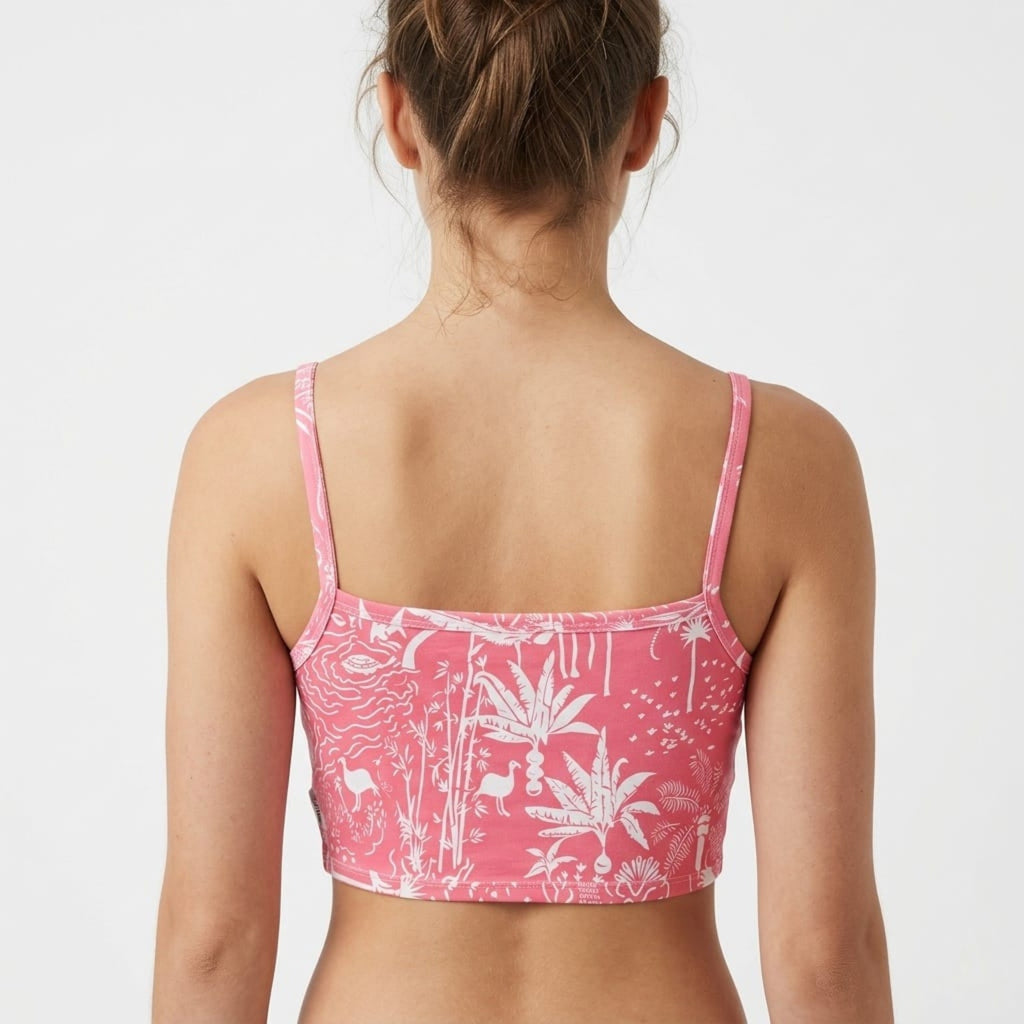 Women's Light Pink Printed Crop Camisole Top-2