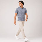 Men's Ocean Crest Textured Polo T-Shirt-3
