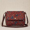 Women's Maroon Floral Printed Crossbody Sling Bag with Flap Closure-1