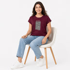 Women's Wine Graphic Printed Casual T-Shirt | Soft Everyday Cotton Tee-3