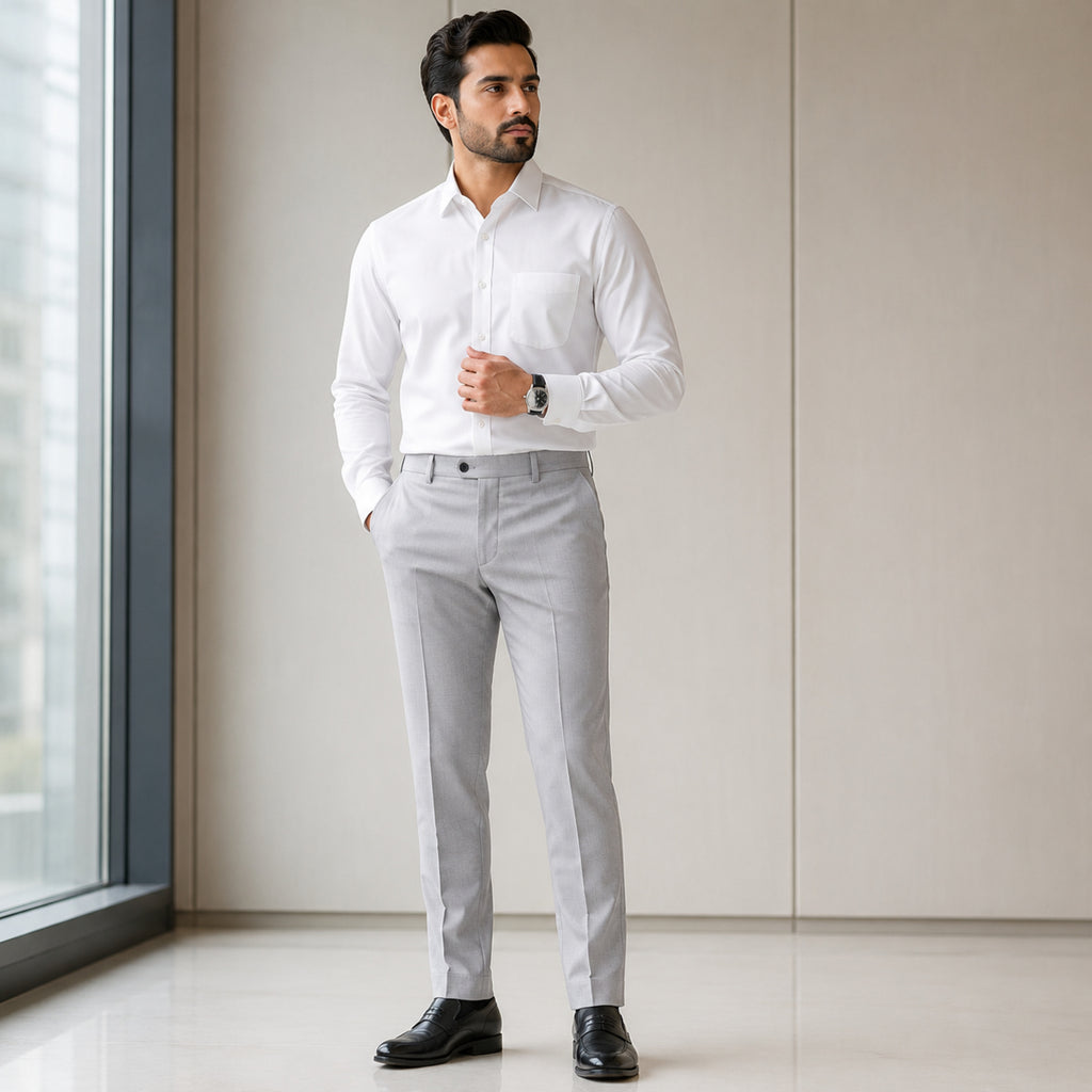 Men's Desert Sand Slim Fit Formal Trousers-1