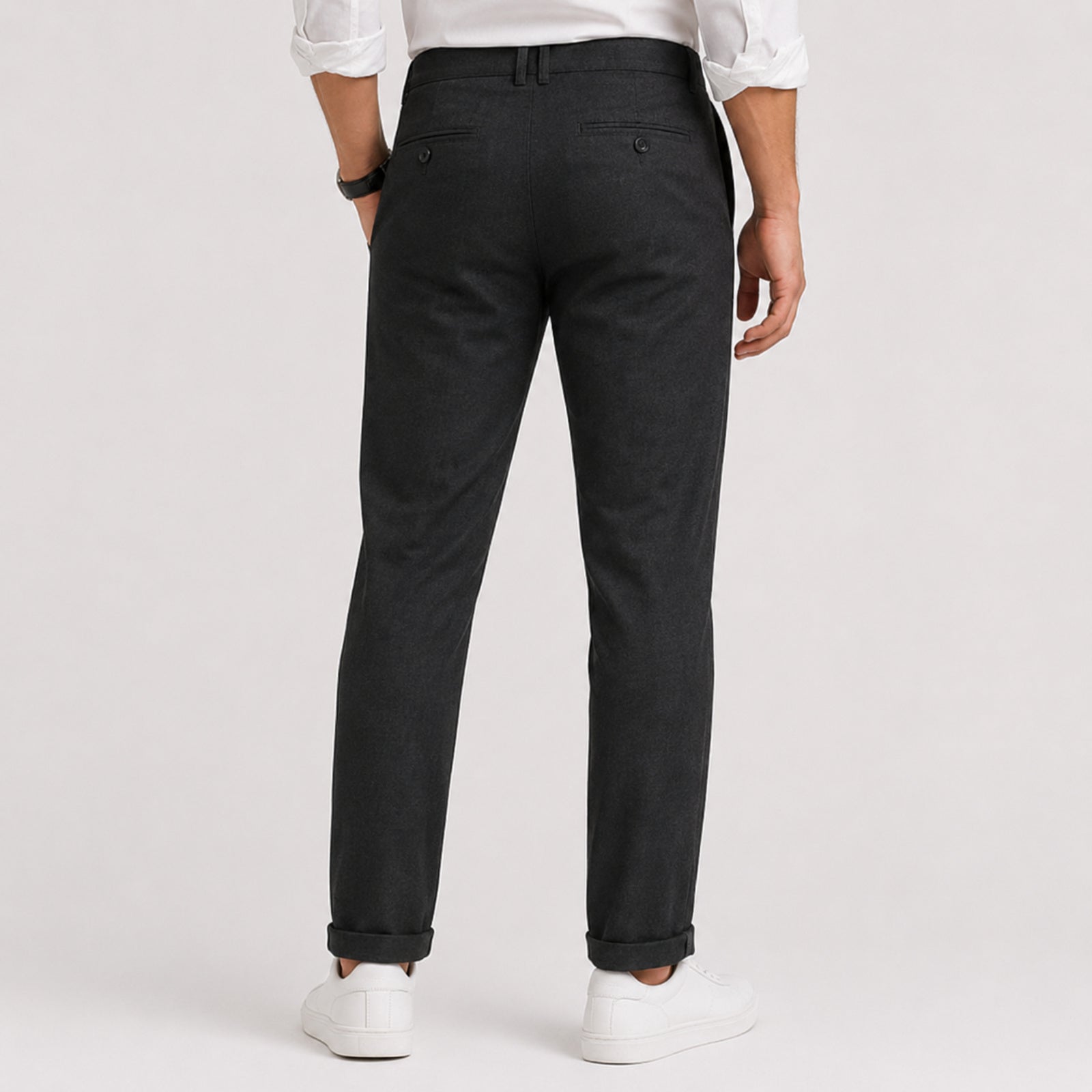 Men's Premium Charcoal Slim Fit Casual Trousers-1