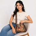 Women's Nomad Mustard Printed Barrel Sling Bag-1