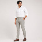 Men's Premium Pearl Grey Slim Fit Formal Trousers-1
