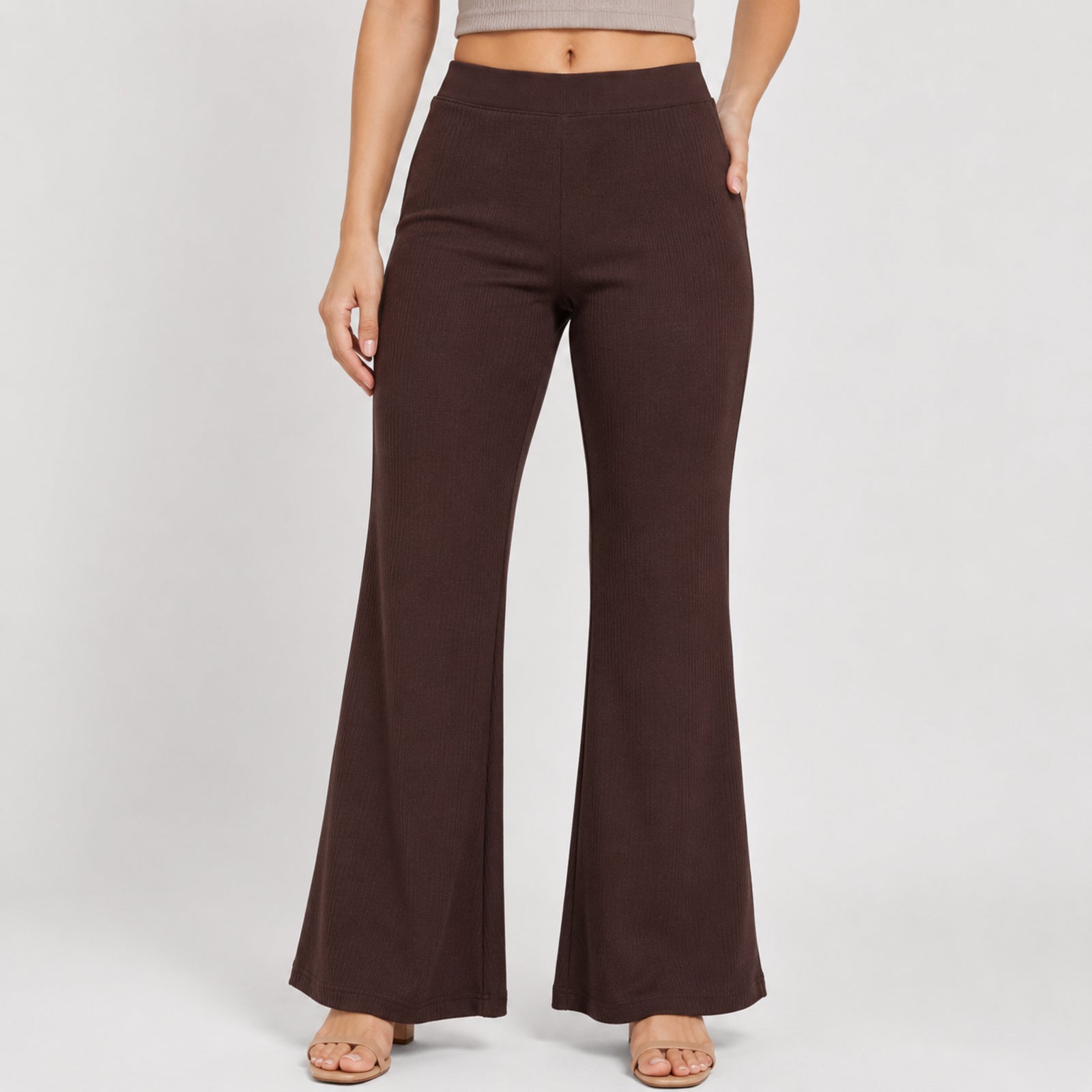 Women's Cocoa Luxe Flared Palazzo Pants-1