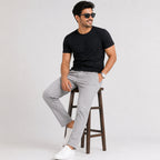 Men's Premium Beige Slim Fit Formal Trousers-3
