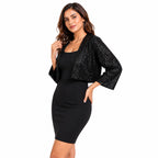 Midnight Sparkle Sequin Cropped Shrug-3