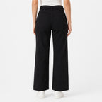 Women's Sleek High-Waist Wide-Leg Black Denim Jeans-4