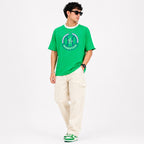 Men's Green Graphic Print Oversized Ringer T-Shirt-1