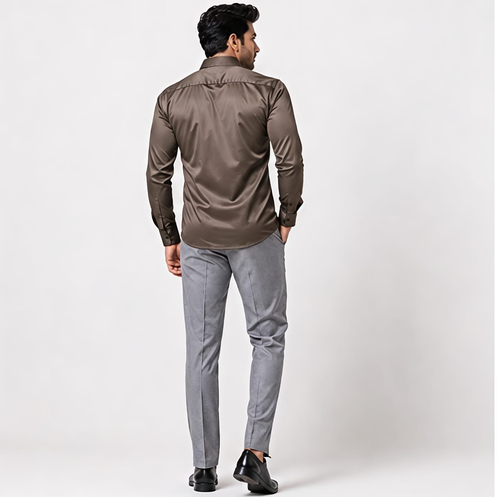 Men's Golden Luxe Satin Formal Shirt-4