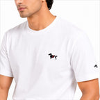 Men's White Minimal Logo Crew Neck T-Shirt-3