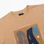 Men's Beige Typographic Graphic Crew Neck T-Shirt | Regular Fit Half Sleeve Casual Tee-3