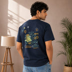 Men's Midnight Navy Graphic Oversized Casual T-Shirt-1