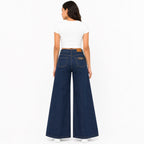 Women's Dark Wash Wide Leg High-Rise Jeans | Premium Casual Everyday Denim-3