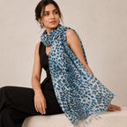 Women's Blue Animal Print Fashion Scarf-2