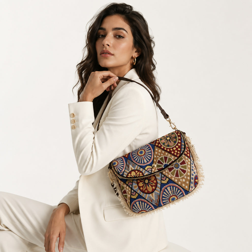 Boho Mosaic Printed Sling Clutch-4