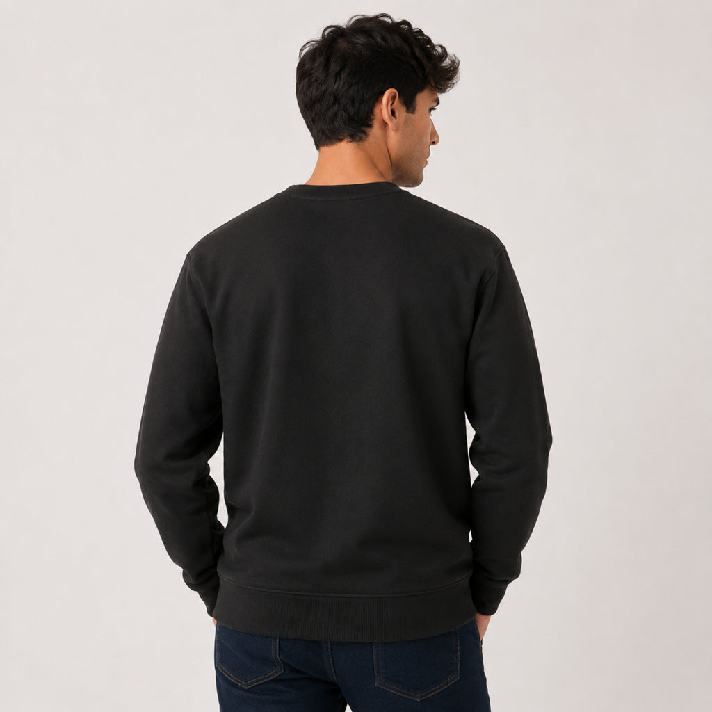 Men's Black Printed Casual Sweatshirt-1