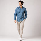 Men's Ocean Teal Classic Formal Cotton Shirt-2