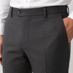 Men's Deep Charcoal Slim Fit Formal Trousers-2