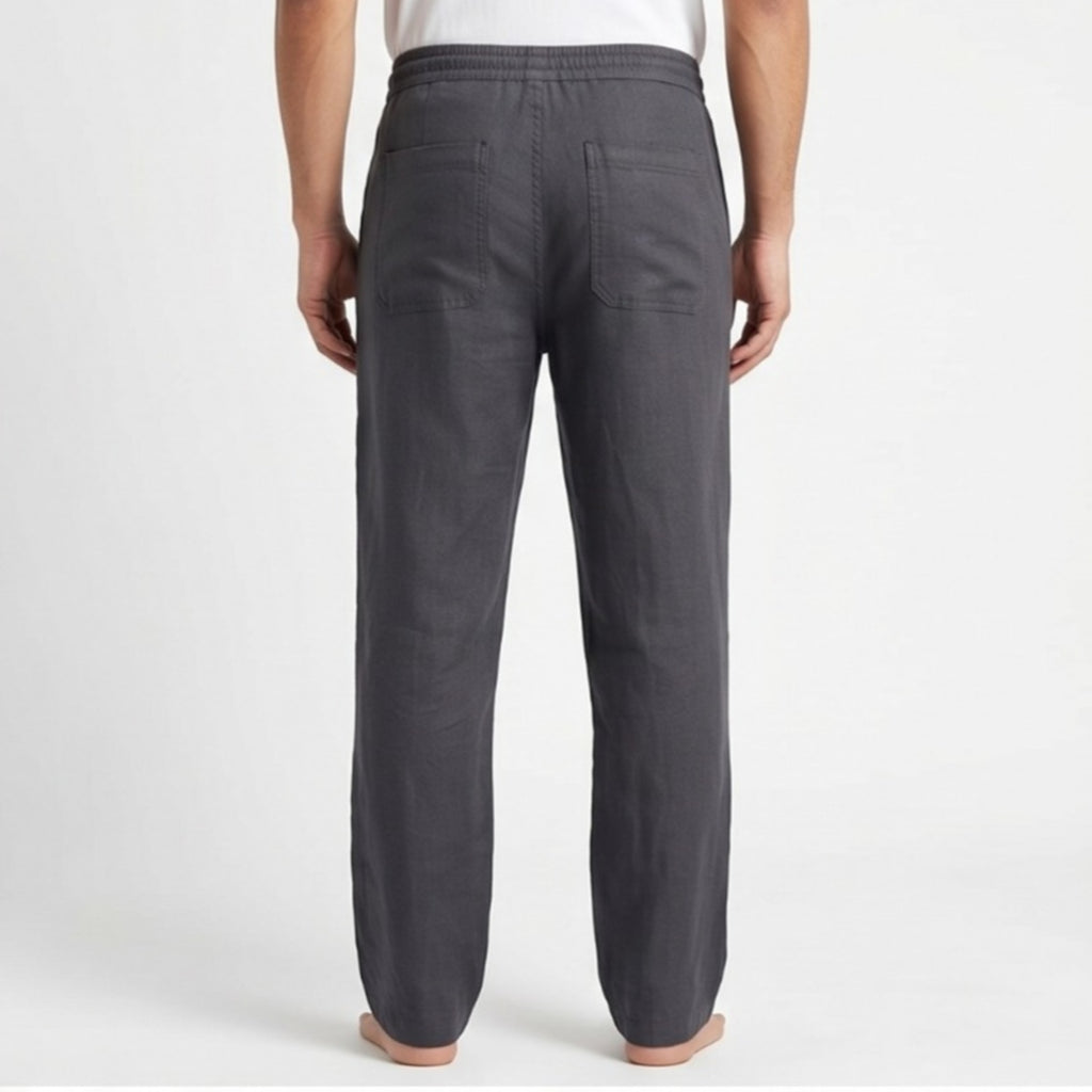 Men's Midnight Black Relaxed Fit Lounge Trousers-4