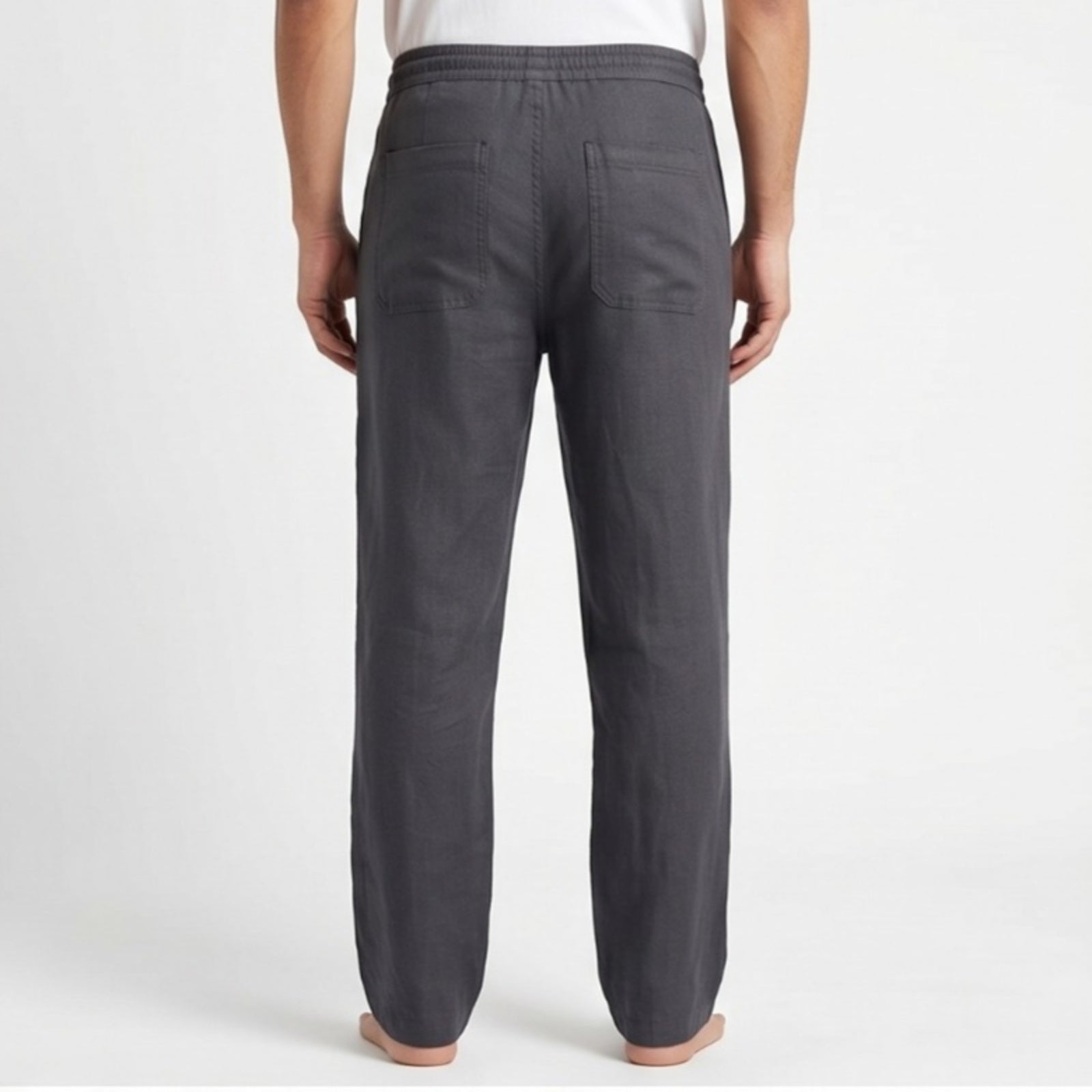 Men's Midnight Black Relaxed Fit Lounge Trousers-4