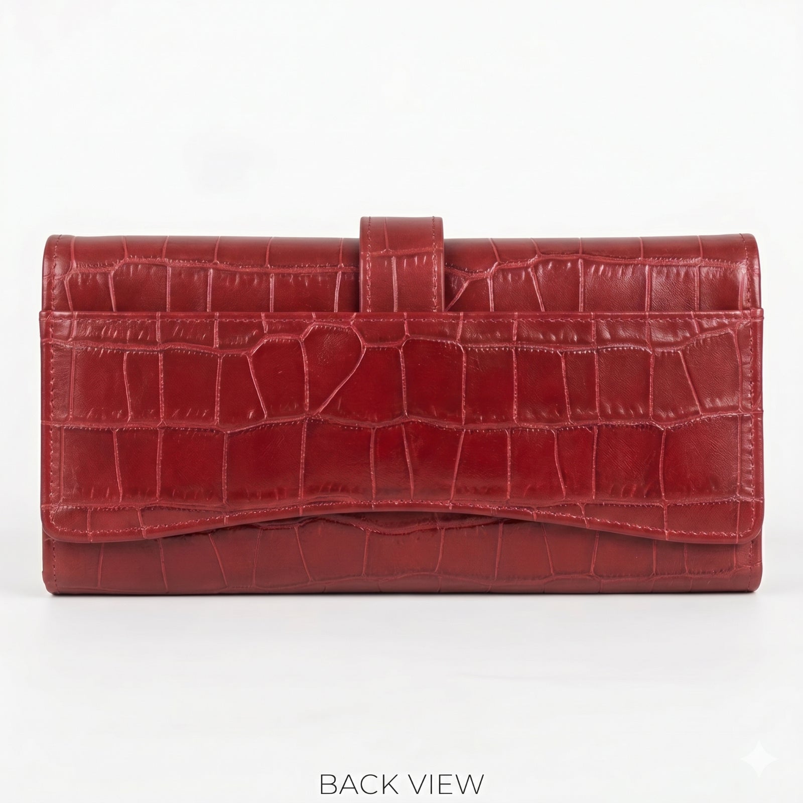Crimson Luxe Croc-Texture Wallet-2