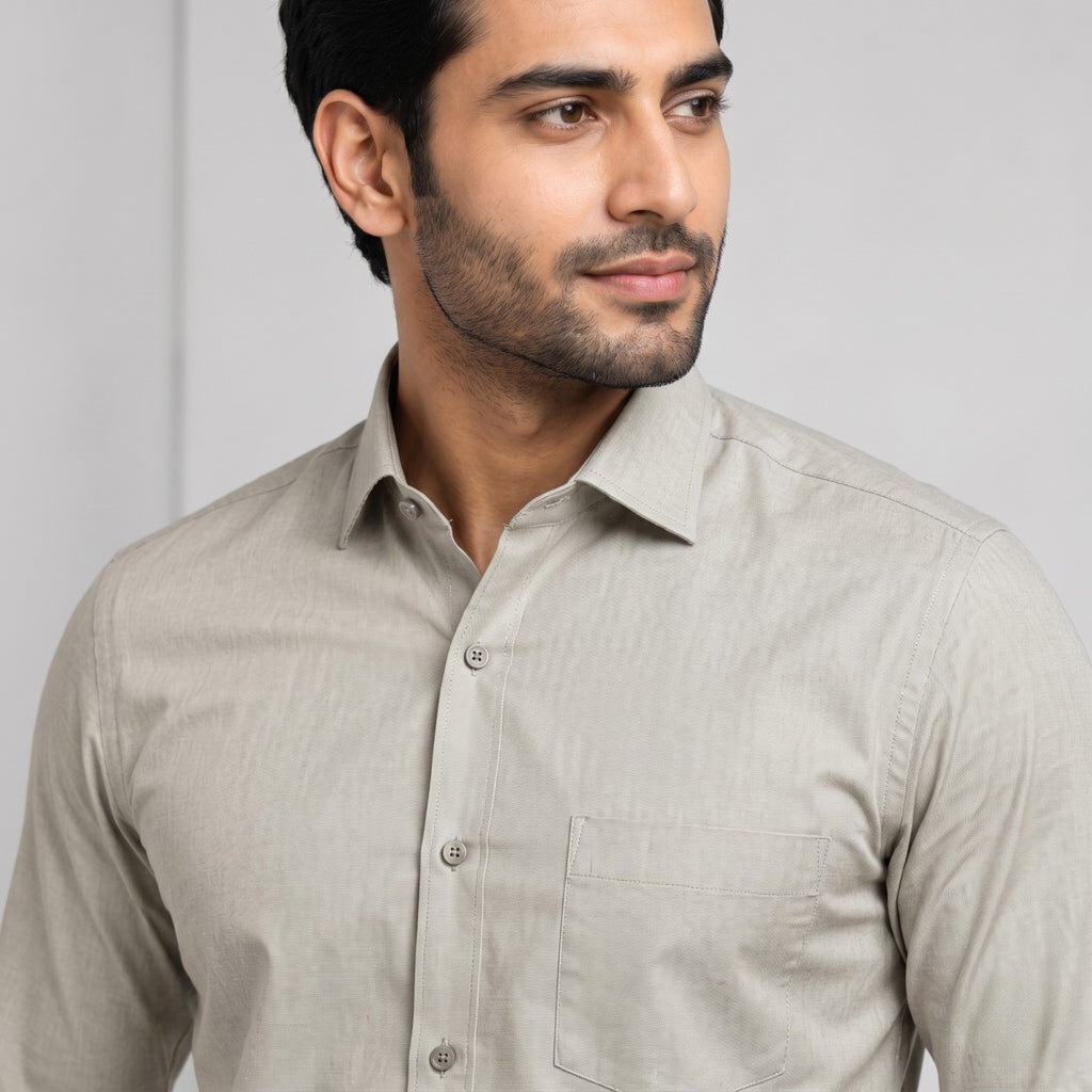 Men's Parrot Green Solid Formal Shirt-3