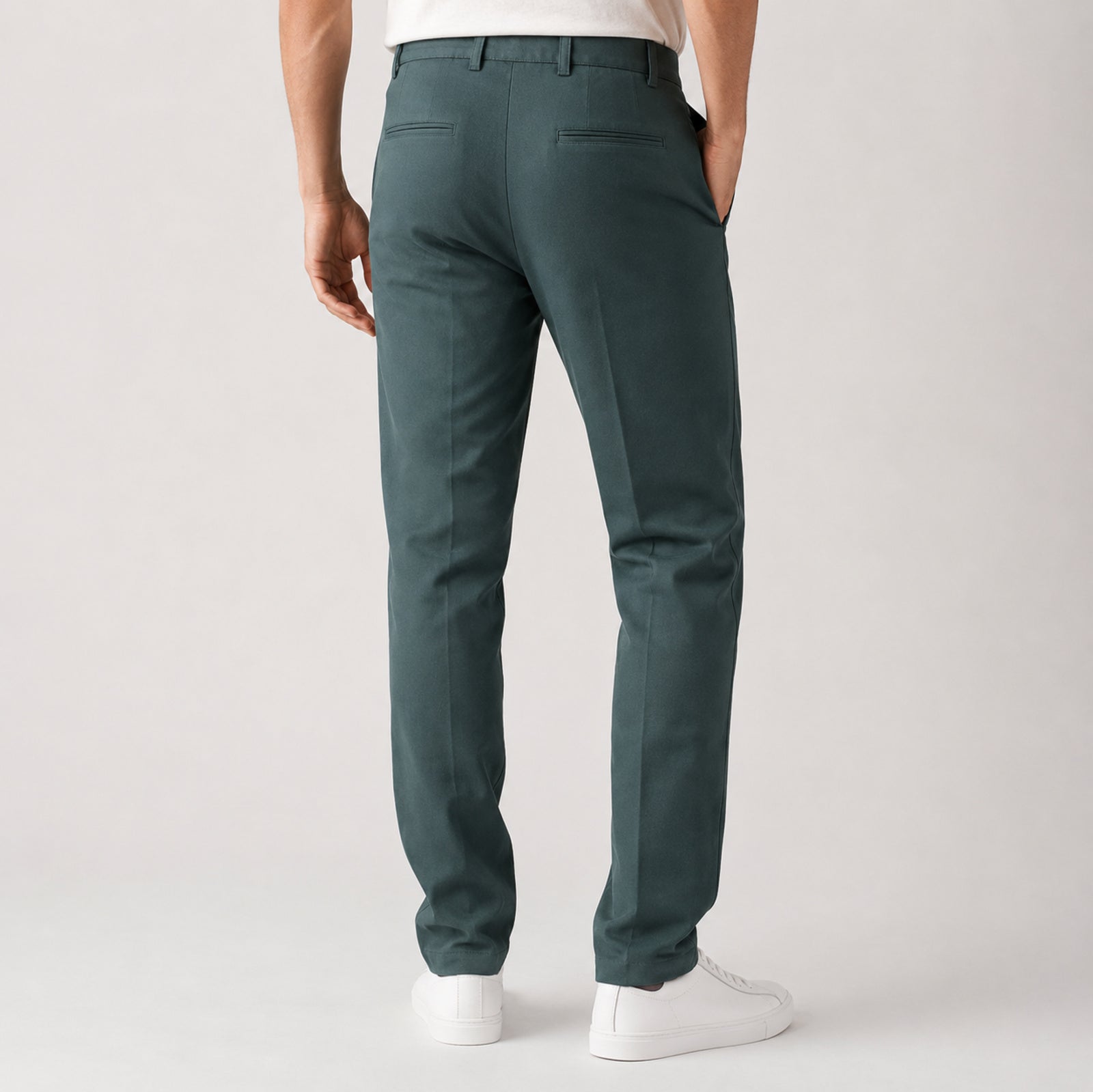 Men's Forest Olive Tailored Slim Fit Formal Trousers-1
