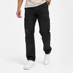 Men's Black Slim Fit Cargo Jogger Pants-1