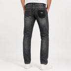 Men's Dark Grey Slim Fit Casual Denim Jeans-4