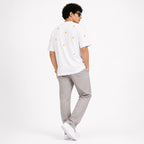 Men's White Minimal Printed Oversized T-Shirt-2