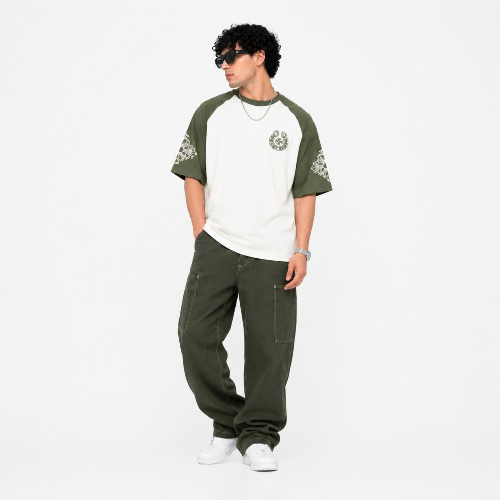 Men's Vintage Raglan Graphic Oversized T-Shirt-3