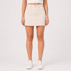Women's White Denim Mini Skirt-2