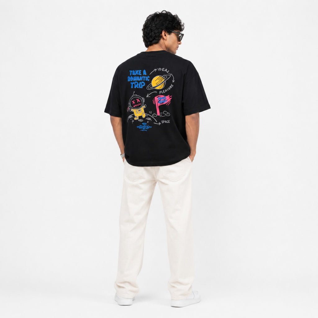 Men's Space Adventure Graphic Oversized T-Shirt-1