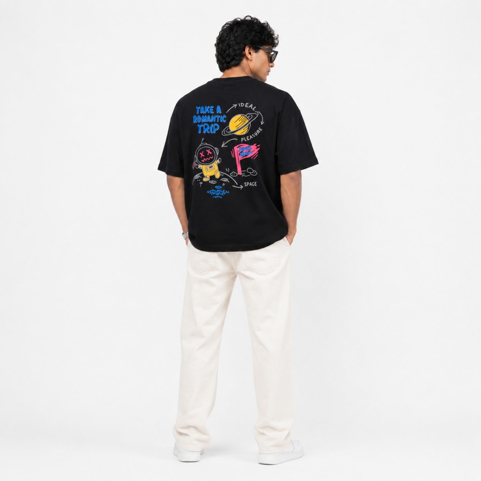 Men's Space Adventure Graphic Oversized T-Shirt-1