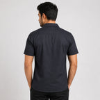 Men's Grey Solid Half Sleeve Casual Shirt-3