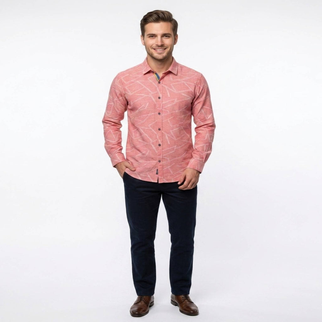 Rosé Grid Classic Slim Fit Shirt-4