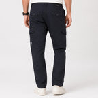 Men's Navy Blue Slim Fit Cargo Jogger Pants-3