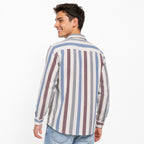 Men's Pastel Multi-Stripe Casual Cotton Shirt-3