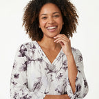 Silver Bloom Floral Women's Top-4
