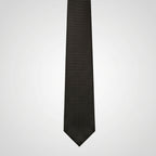 Men's Luxury Micro-Patterned Dark Brown Silk Formal Necktie-1