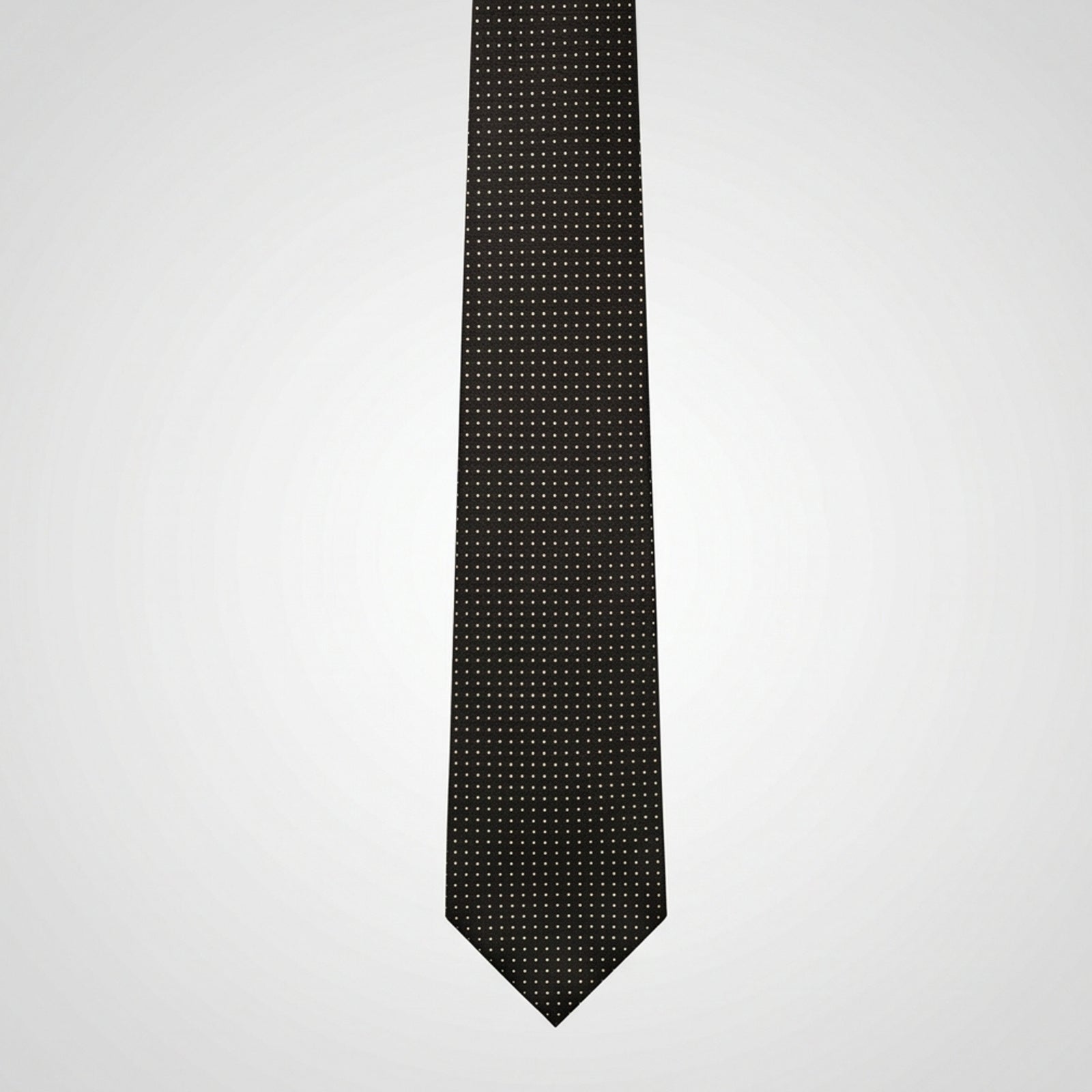 Men's Luxury Micro-Patterned Dark Brown Silk Formal Necktie-1
