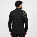 Men's Black Premium Printed Casual Shirt-3