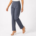 Women's Sleek Comfort-Fit Blue Formal Trousers-3
