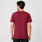 Men's Maroon Graphic Print Crew Neck T-Shirt-4