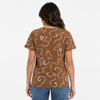Women's Brown “Peace” Graphic Printed T-Shirt-3