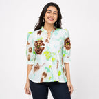 Women's Floral Printed Full Sleeve Tunic Top-4