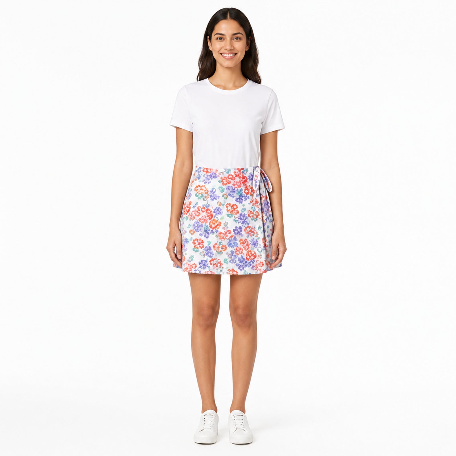 Blossom Breeze Floral Wrap Mini Skirt-1