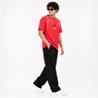 Men's Red Dragon Graphic Printed Oversized T-Shirt-4